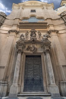 Main façade of the baroque Chiesa di San Filippo Neri, consecrated in 1674, Via Lomellini, 10,