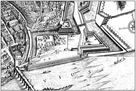 Historical cityscape, Frankfurt Main, Germany, 18th Century, historische Stadtansicht von Frankfurt