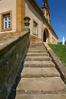 Kapfenburg Castle, stone staircase, architecture, historical building, Ordensburg, Spornburg,
