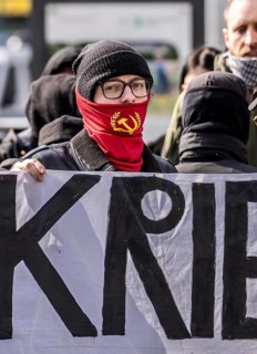 Left-wing counter-demonstration at an ultra-right demo of the so-called neo-Nazi group Jung und