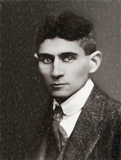 Portrait of Franz Kafka, 1883 – 1924, German-speaking Bohemian novelist, digitally edited according