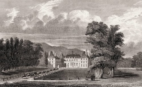 The Château de Rosny-sur-Seine, Rosny-sur-Seine, Yvelines, France, antique steel engraved print,