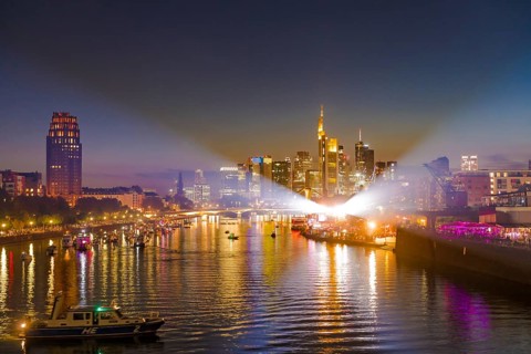 Europe Open Air Concert at the Weseler Werft in front of the Skyline, Deutschherrnbrücke, Frankfurt