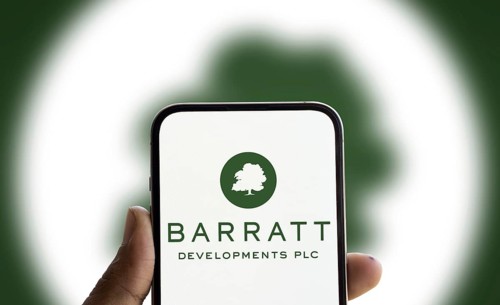 Barratt Developments plc logo is displayed on smartphone