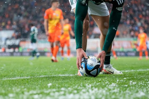 LUBIN, POLAND - DECEMBER 3, 2023: Football match Polish PKO Ekstraklasa between KGHM Zaglebie Lubin