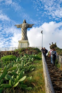 Statue of Christ, Statue of Cristo Rei, Ponta do Garajau viewpoint, cliffs, tourist attraction,