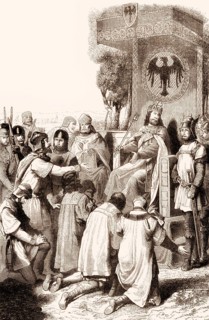 Saxon noblemen together with Henry IV, after the First Battle of Langensalza on 9 June 1075