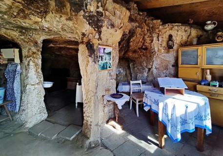 Cave flats in Langenstein, district of Halberstadt, Harz county, Saxony-Anhalt, Germany