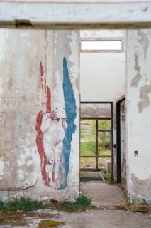 Abandoned hotel, Lago Yehuin, Río Grande, Tierra del Fuego Province, Argentina