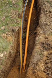 Rheinbach, North Rhine-Westphalia, Germany - Internet broadband expansion, construction site for