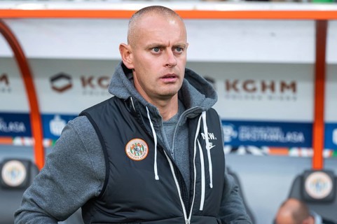 LUBIN, POLAND - OCTOBER 19, 2024: Football match Polish PKO Ekstraklasa between KGHM Zaglebie Lubin