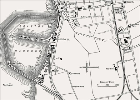 Map of Granton, Edinburgh, Scotland, 19th century