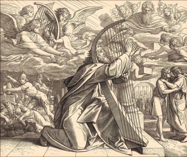 David the Psalmist, Old Testament, by Julius Schnorr von Carolsfeld