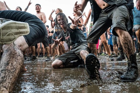 JAROCIN, POLAND - JULY 17, 2021: Audience during concert at Jarocin Festival