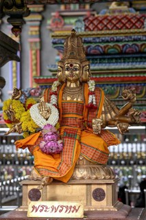 Sculpture of the Hindu god Brahma in the Sri Maha Mariamman Temple, Hindu temple, Silom Road,