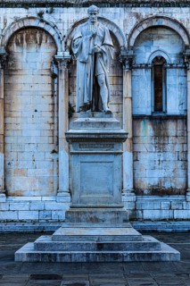 Piazza San Michele with the statue of the Italian politician Francesco Burlamacci, behind the
