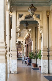 Gran Cafe Margherita pavement café on the promenade of the seaside resort of Viareggia, province of