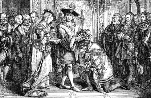 The coronation of Ulrich von Hutten by Maximilian I von Habsburg