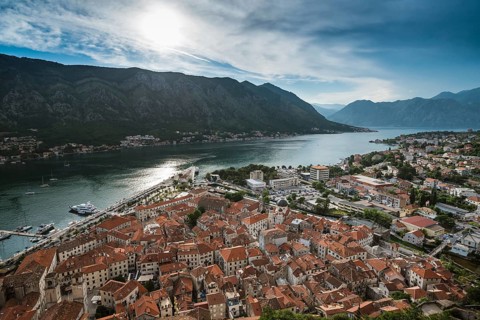 Bay of Kotor view from the hill above the town.