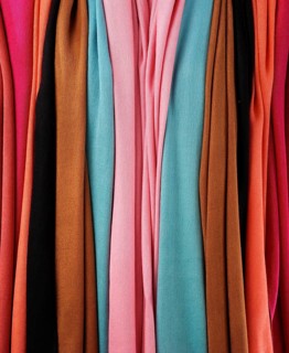 Different coloured fabric panels