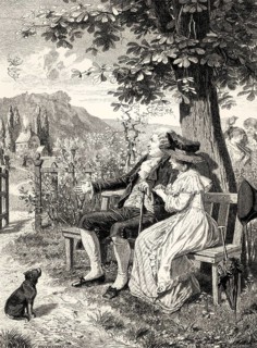 Scene from DIE GLÜCKLICHEN GATTEN, THE HAPPY COUPLE, a poem by Johann Wolfgang von Goethe