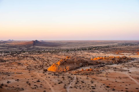 Rocks and landscape near the Pontok Mountains, Spitzkoppe, Große Spitzkuppe Nature Reserve, Namibia