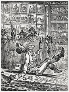 Mrs Humphrey's printing establishment at No. 27 St. James's Street, London, Gillray's latest prints
