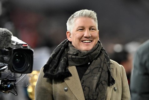 TV expert Bastian Schweinsteiger, portrait, smiles, soccer Bundesliga, DFB-Pokal, Allianz Arena,