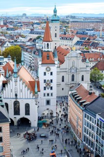 Old Town Hall and Marienplatz, Munich, Bavaria, Germany, for editorial use only