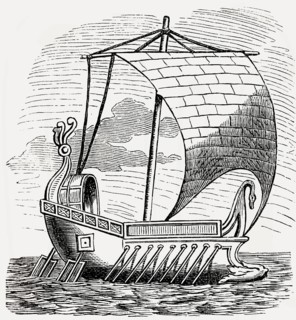 A scapha, ancient Roman ship