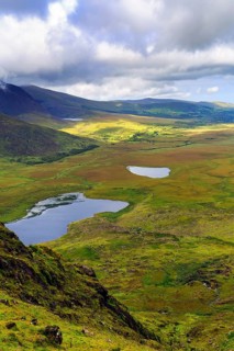 View from Connor Pass, also Conor Pass, Dingle Peninsula, County Kerry, Wild Atlantic Way, Ireland