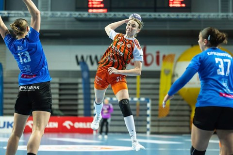 LUBIN, POLAND - FEBRUARY 4, 2026: Handball Orlen Superleague Women match MKS Zaglebie Lubin -