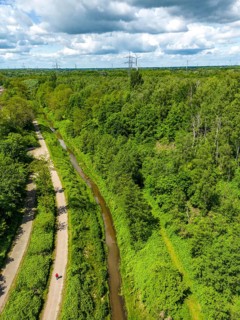 The Boye, stream, runs for 13.8 km through the towns of Gladbeck, Bottrop (photo) and Essen, a