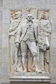 Washington Sqaure Park with the sculpture of George Wahington as the first President of America,
