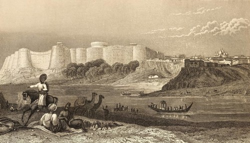 Bastion in Hyderabad, India, fortress, semicircular outer wall, 14th - 16th century capital of a