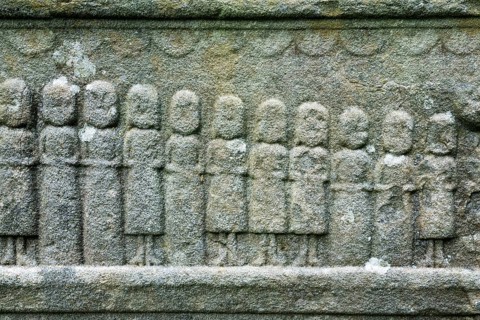 Details of an ancient tombstone, Former Protestant parish church of Abterode, Werra-Meissner