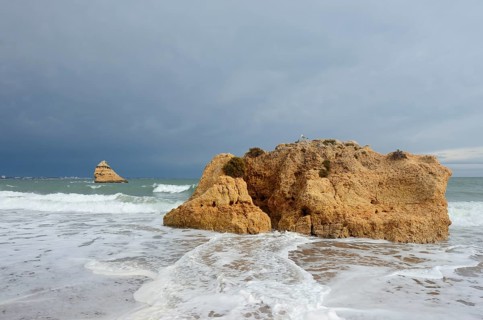 Rocks on the beach, Praia Dona Ana, Lagos, Algarve, Portugal