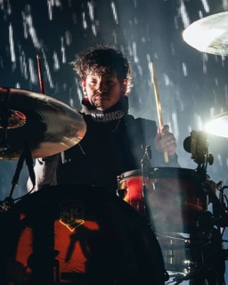 Josh Dun, drummer of Twenty One Pilots live on The Clancy World Tour at the Uber Arena in Berlin on