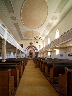 Town church of St. Ägidien also known as St. Egidien, interior view, Colditz, Saxony, Germany