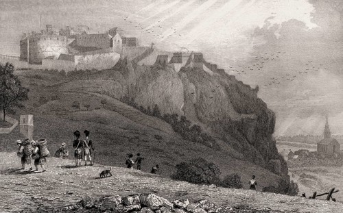 The Castle, from The Mound, Edinburgh, Scotland, 19th century, from Modern Athens by Th. H.