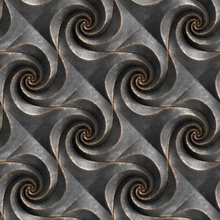 This is a 3D illustration of seamless geometric spiral patterns, perfect for use in elegant