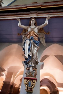 Angel in the abbey church, St. Stephanus and St. Vitus, Abbey Castle Corvey in Hoexter,