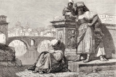 Women of the Roman Campagna, Lazio, Italy, 19th Century