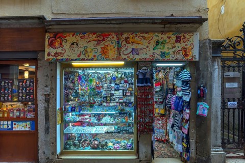 Souvenir shop in the old town, Venice, Veneto, Italy