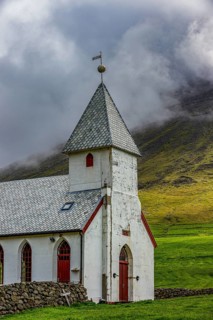Vidareidi church in Vidoy, Faroe islands, Denmark