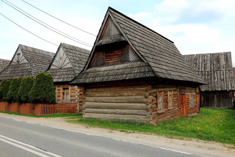 Traditional wooden houses in the village of Chocholow, Podhale-style wooden architecture, listed by