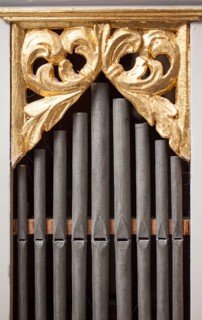 Organ of the Huguenot church building, Schöneberg, Hofgeismar, Weserbergland, Hesse, Germany