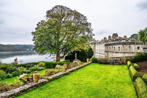 Autumn colors over Plas Newydd House and Gardens and Parkland, Llanfairpwllgwyngyll, Anglesey,
