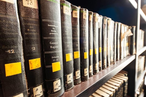 Library with books of decisions of the Federal Court of Justice in civil matters, Düsseldorf,