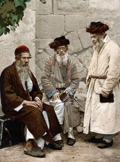 Old Jews in Jerusalem, today Israel, Historical, digitally restored reproduction from a 19th